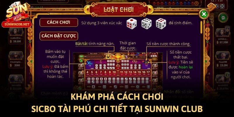 Khám phá cách chơi sicbo tài phú chi tiết tại Sunwin club