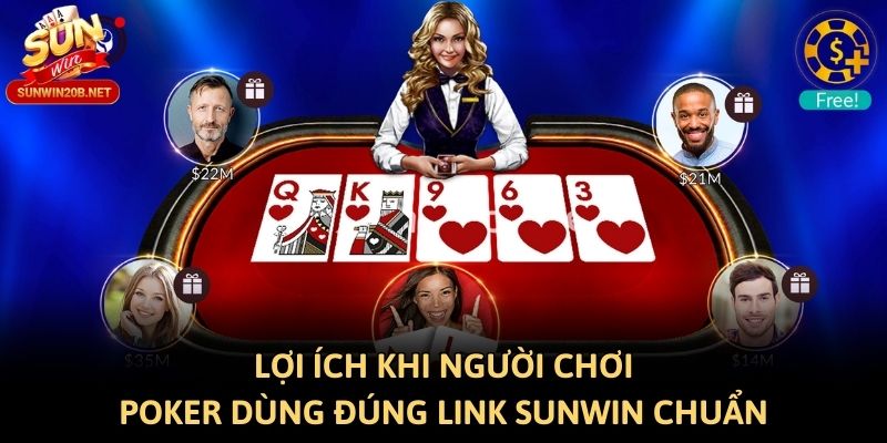 Lợi ích khi người chơi poker dùng đúng link Sunwin chuẩn