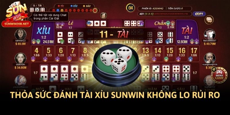 Thỏa sức đánh tài xỉu Sunwin không lo rủi ro